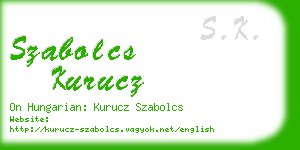 szabolcs kurucz business card